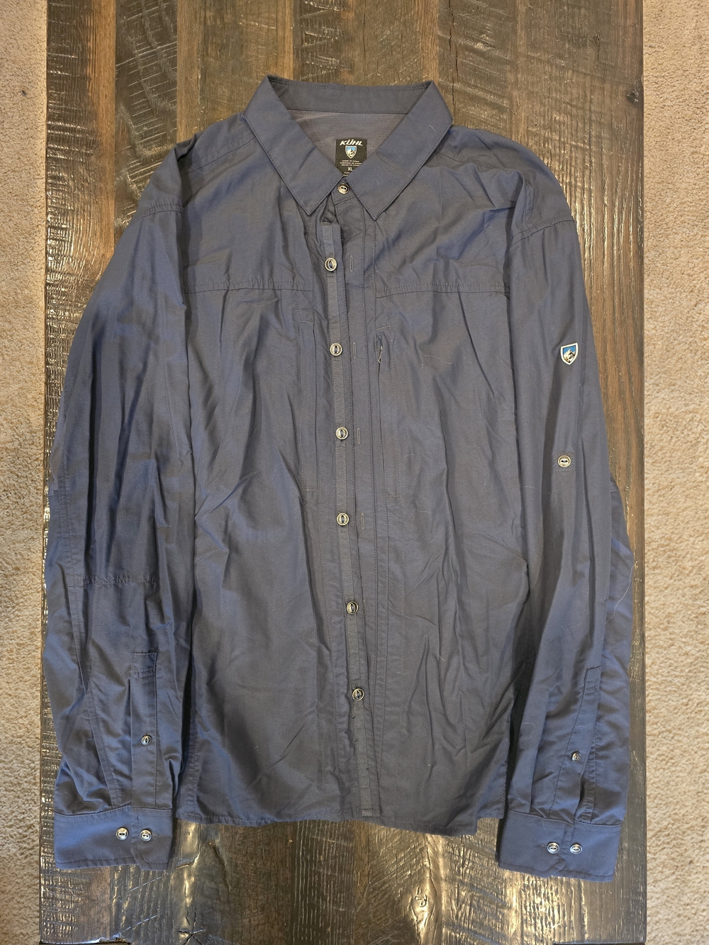 Kuhl Navy Long Sleeve Button-Down Shirt